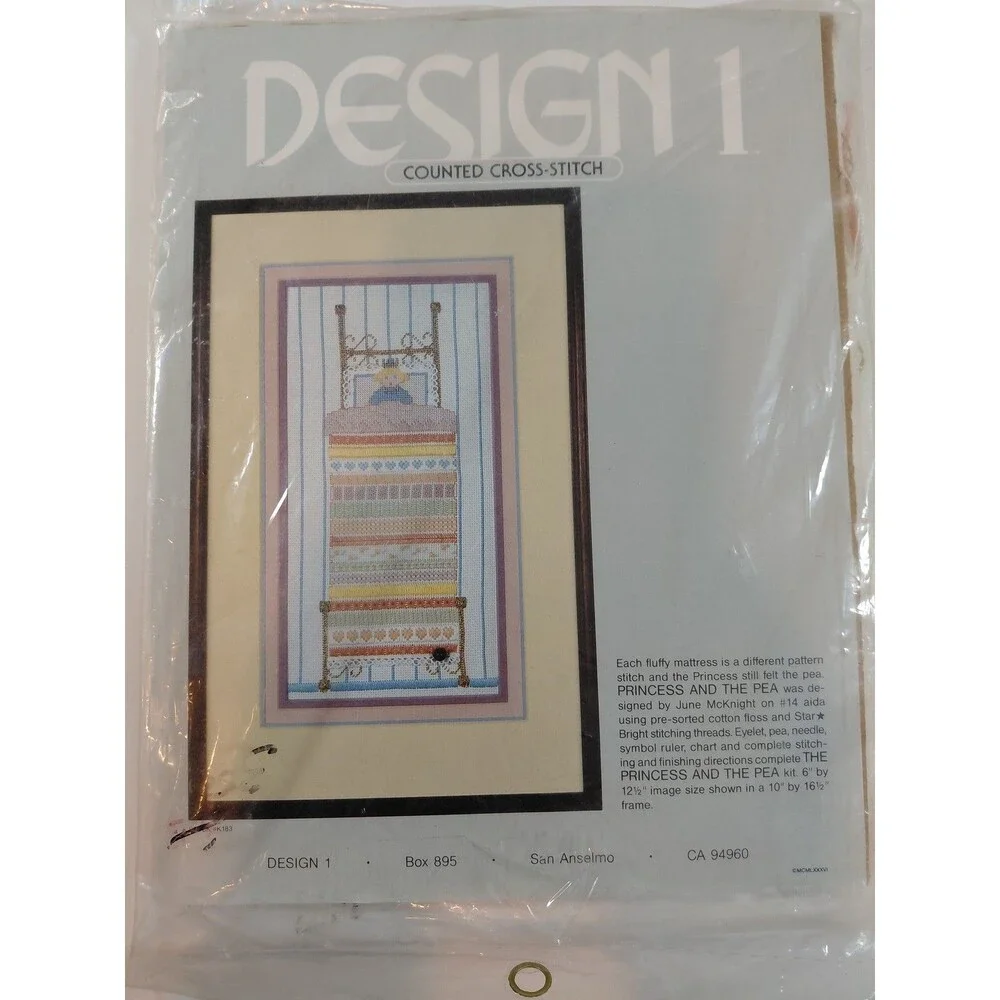 DESIGN 1 Princess and the Pea Counted Cross Stitch Kit June McKnight Fairy Tale